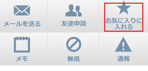 お気に入り登録ボタンのあるメニュー画面